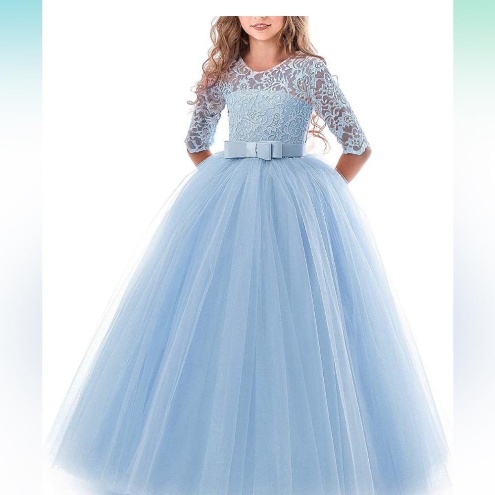 EUC Girls Princess Pageant Dress Ball Gowns Wedding Party Flower Dresses